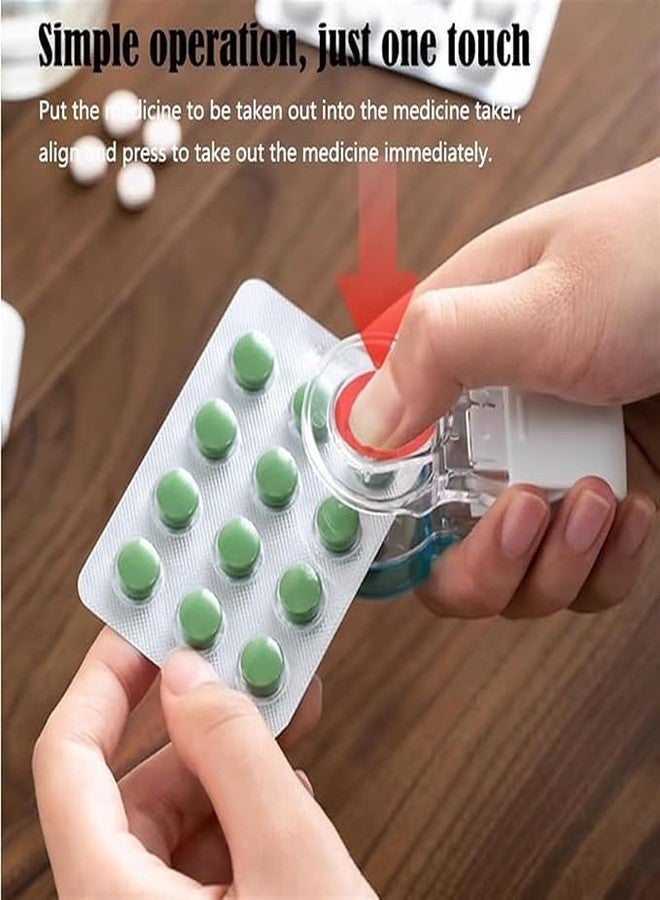 Vroxy Pill Punch Tool Tablet Dispenser, Pill Medicine Taker Pill Punch with Container, Touchless Easy to Remove Pill for Elderly People (1Pcs) - Image 5